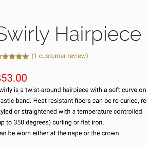 Tony of Beverly Hills Swirly Caramel Kiss Salon Quality Hair Piece - Picture 6 of 7